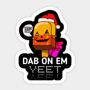 Jack O Lantern Dabbing Halloween Christmas Yeet Dab - Dabbing Trendy Dance Emote Meme - Autumn Fall Kids Teens Sticker